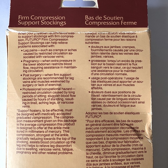 ✨Vintage FUTURO Firm Compression Medical Support Stockings Beige Sz L - Picture 4 of 6